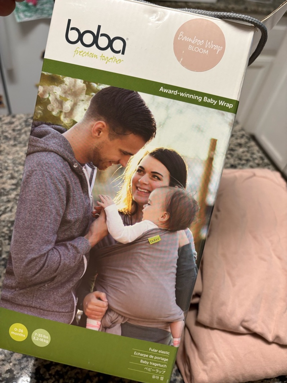 BOBA Bamboo Wrap Blush Pink 0-36 Months 7-35 lbs